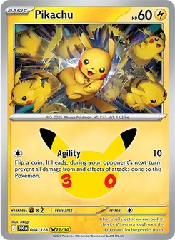 Pikachu 044/128 30th Celebration Pokémon card