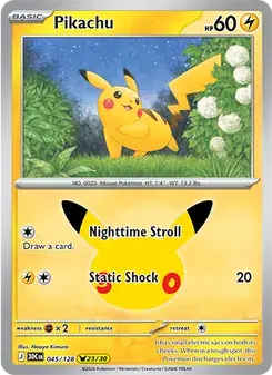 Pikachu 045/128 30th Celebration Pokémon card