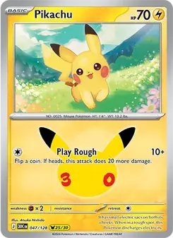 Pikachu 047/128 30th Celebration Pokémon card