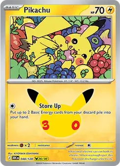 Pikachu 048/128 30th Celebration Pokémon card