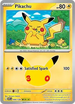 Pikachu 050/128 30th Celebration Pokémon card