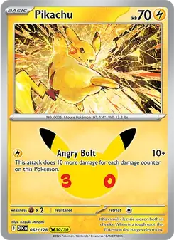 Pikachu 052/128 30th Celebration Pokémon card