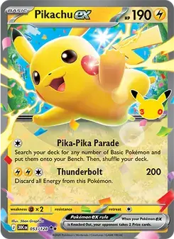 Pikachu ex 053/128 30th Celebration Pokémon card