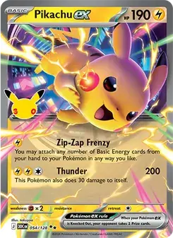 Pikachu ex 054/128 30th Celebration Pokémon card