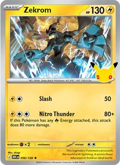 Zekrom 056/128 30th Celebration Pokémon card