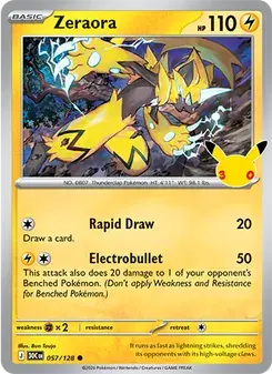 Zeraora 057/128 30th Celebration Pokémon card