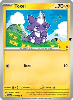 Toxel 058/128 30th Celebration Pokémon card