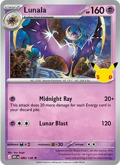 Lunala 080/128 30th Celebration Pokémon card