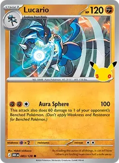 Lucario 083/128 30th Celebration Pokémon card