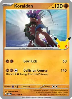 Koraidon 086/128 30th Celebration Pokémon card