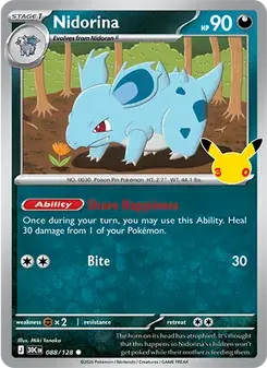 Nidorina 088/128 30th Celebration Pokémon card