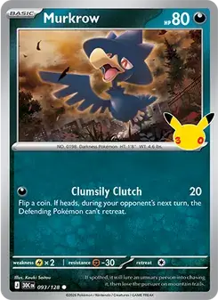 Murkrow 093/128 30th Celebration Pokémon card