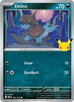 Deino 097/128 30th Celebration Pokémon card