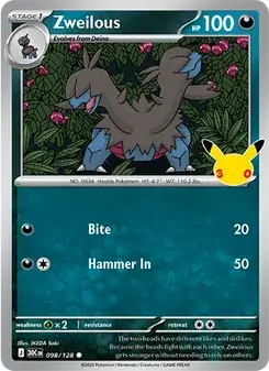 Zweilous 098/128 30th Celebration Pokémon card