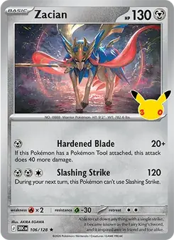 Zacian 106/128 30th Celebration Pokémon card