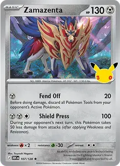 Zamazenta 107/128 30th Celebration Pokémon card