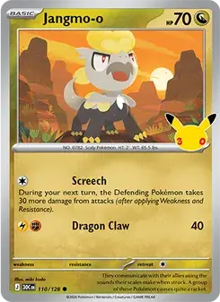 Jangmo-o 110/128 30th Celebration Pokémon card