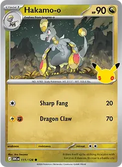 Hakamo-o 111/128 30th Celebration Pokémon card