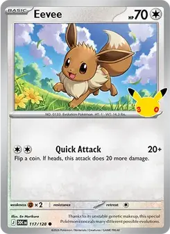 Eevee 117/128 30th Celebration Pokémon card