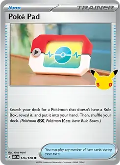 Poké Pad 126/128 30th Celebration Pokémon card
