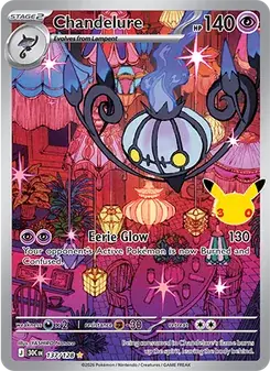 Carta Pokémon Chandelure 137/128 de 30th Celebration