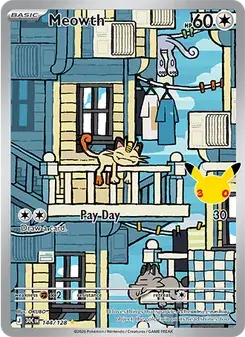 Meowth 144/128 30th Celebration Pokémon card