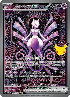 Mewtwo ex 151/128 30th Celebration Pokémon card
