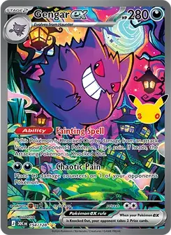Gengar ex 154/128 30th Celebration Pokémon card