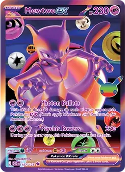 Mewtwo ex 157/128 30th Celebration Pokémon card