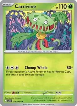 Carnivine 004/86 Chaos Rising Pokémon card