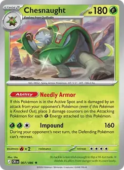Chesnaught 007/86 Chaos Rising Pokémon card
