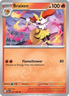 Braixen 012/86 Chaos Rising Pokémon card
