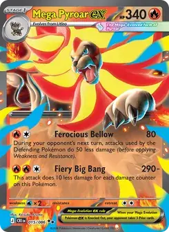 Mega Pyroar ex 015/86 Chaos Rising Pokémon card
