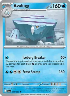 Avalugg 024/86 Chaos Rising Pokémon card