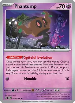 Phantump 038/86 Chaos Rising Pokémon card