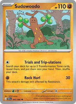 Sudowoodo 043/86 Chaos Rising Pokémon card