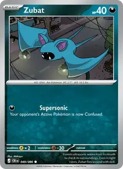 Zubat 049/86 Chaos Rising Pokémon card