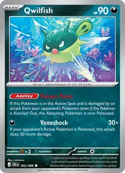 Qwilfish 052/86 Chaos Rising Pokémon card