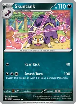 Skuntank 054/86 Chaos Rising Pokémon card
