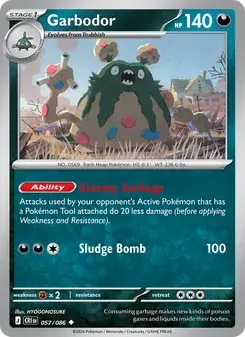 Garbodor 057/86 Chaos Rising Pokémon card