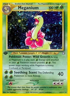 Meganium 11/111 Neo Genesis Pokémon card