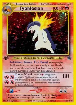 Typhlosion 18/111 Neo Genesis Pokémon card