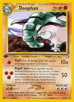 Donphan 21/111 Neo Genesis Pokémon card