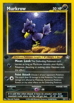 Murkrow 24/111 Neo Genesis Pokémon card