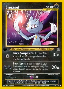 Sneasel 25/111 Neo Genesis Pokémon card