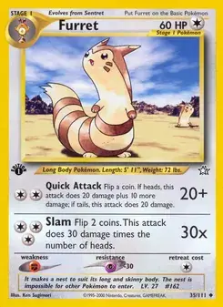 Furret 35/111 Neo Genesis Pokémon card