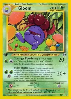 Gloom 36/111 Neo Genesis Pokémon card