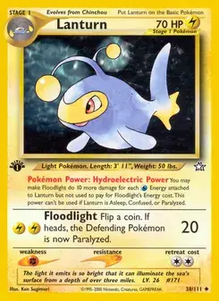 Lanturn 38/111 Neo Genesis Pokémon card