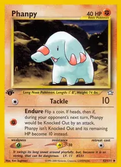 Phanpy 43/111 Neo Genesis Pokémon card