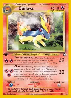 Quilava 47/111 Neo Genesis Pokémon card